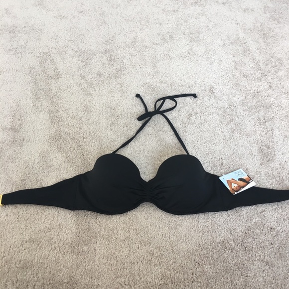 34B underwire black halter bikini top. - Picture 1 of 4